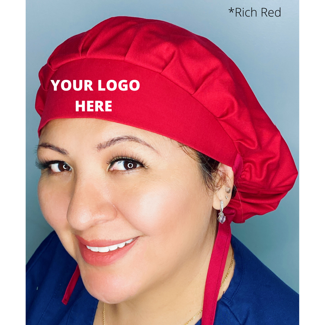 Your Logo Printed or Embroidered on Custom Solid Color Bouffant