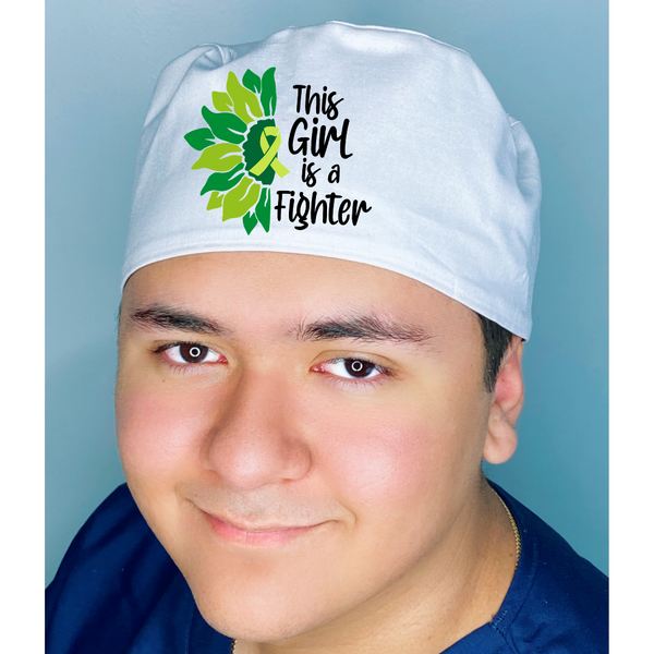 This Girl is a Fighter Awareness Ribbon Themed Custom Solid Color Unisex Scrub Cap