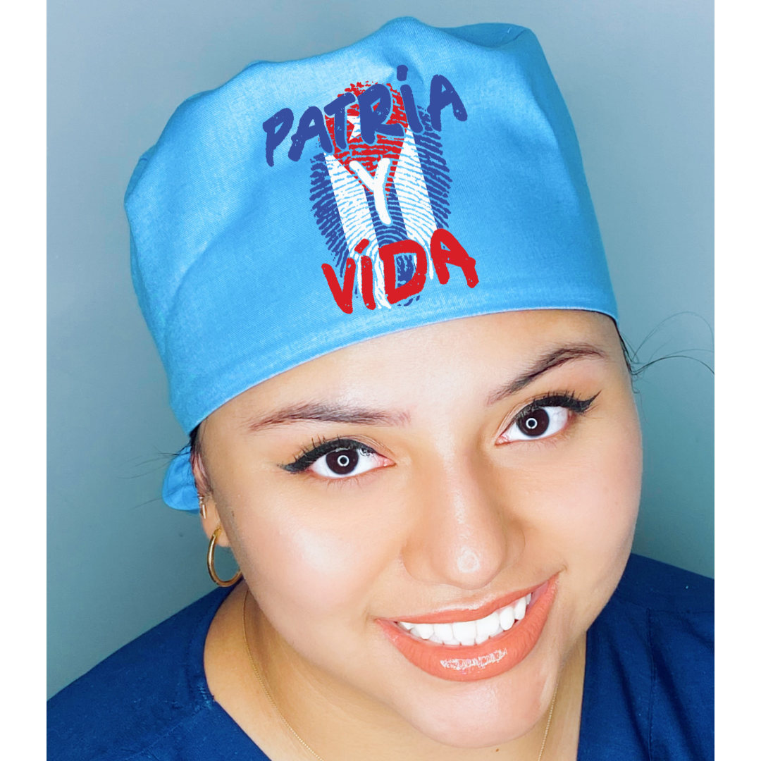 Patria Y Vida SOS Cuba Themed Solid Color Ponytail