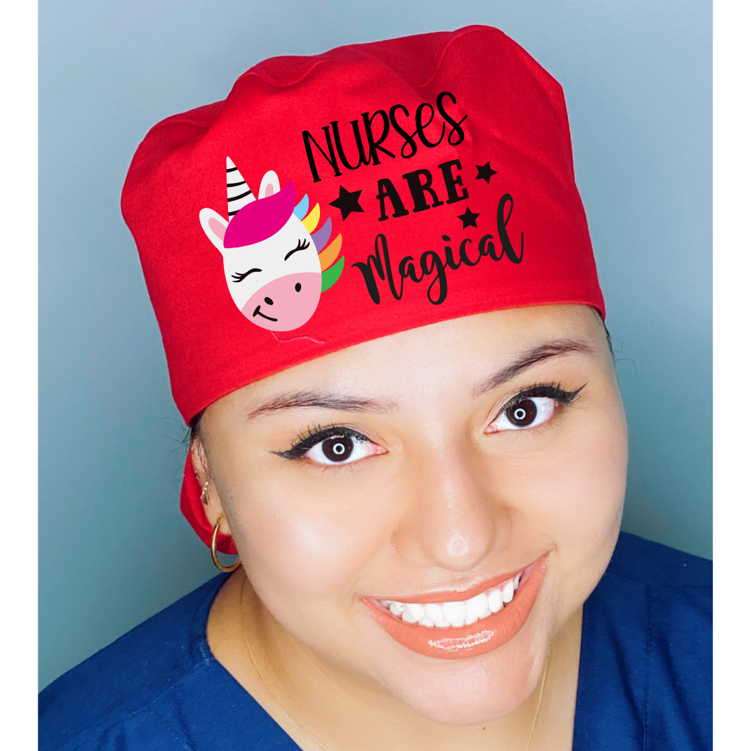 Nurses Are Magical Unicorn Themed Solid Color Ponytail