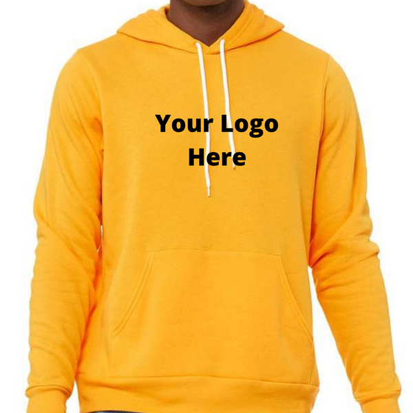 YOUR Logo Printed Full Chest Front On A Unisex Fleece Pullover Hoodie